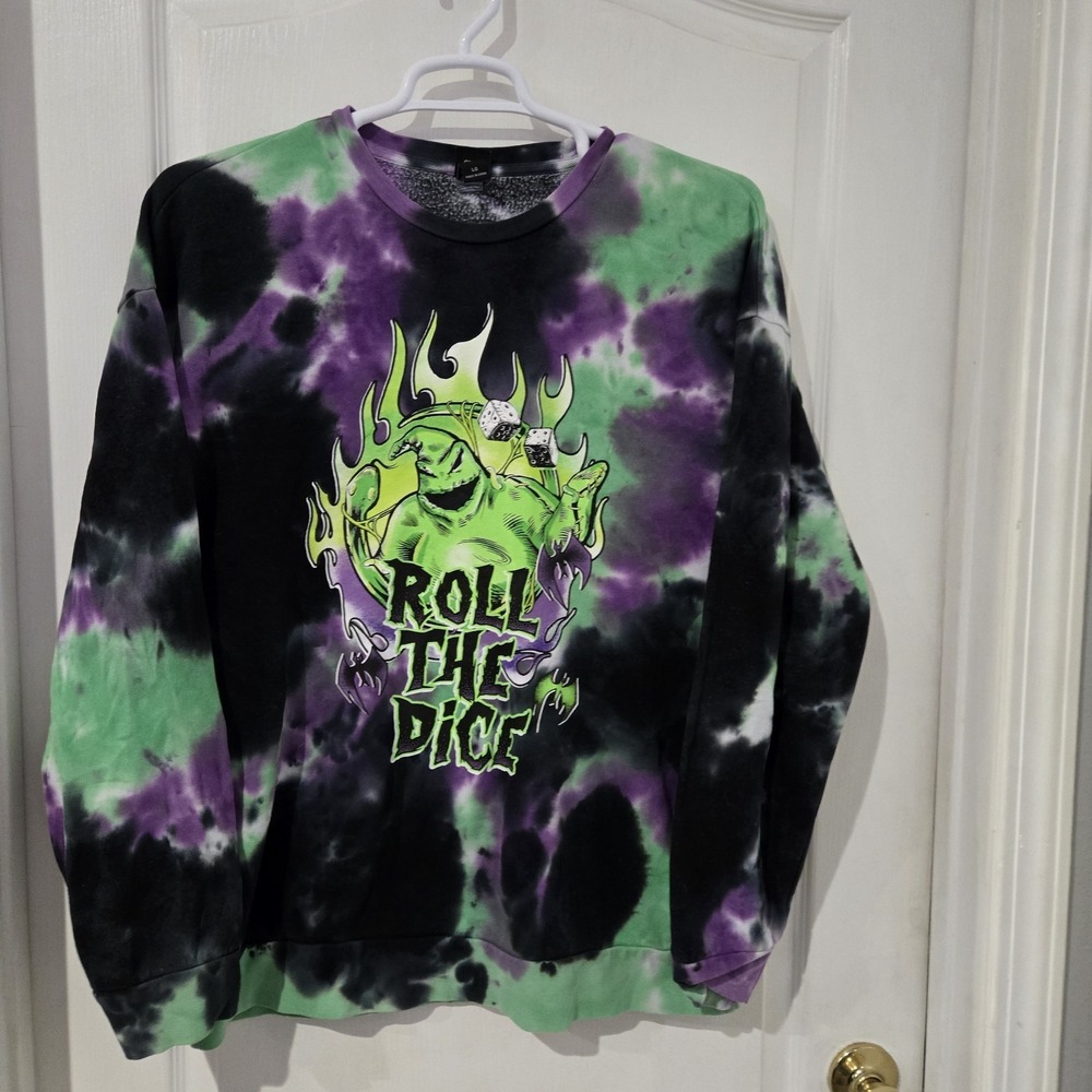 Disney Nightmare Before Christmas Roll The Dice Tie Dye Sweatshirt Large